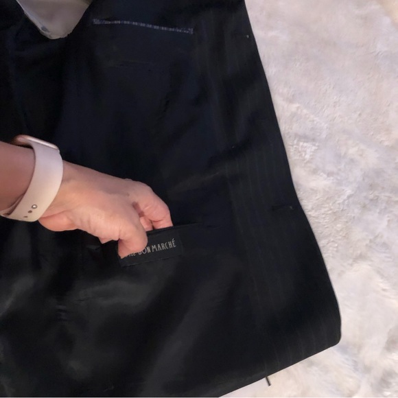 Kenneth Cole, BlK Pinstriped, 3 Button Men’s Blazer with Collar Size 42R - Picture 12 of 16